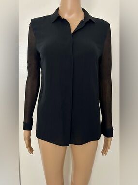 BURBERRY London Black Silk Blouse - UK 8 / US 6